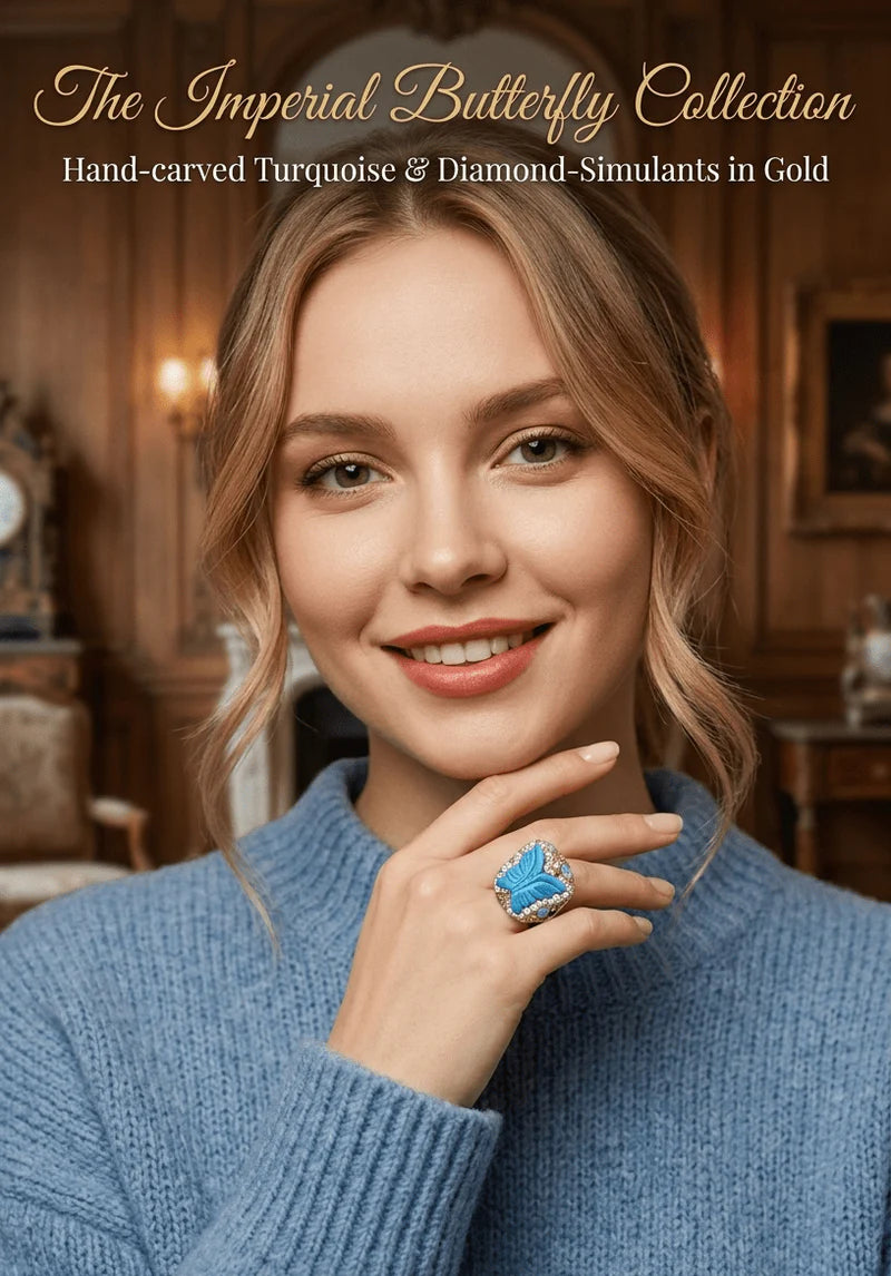 Butterfly Crystal Statement Ring